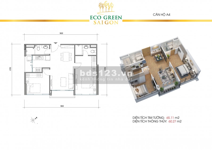 Bán căn 2Pn 2WC gái rẻ 3,3 tỷ bao thuế phí sang tên