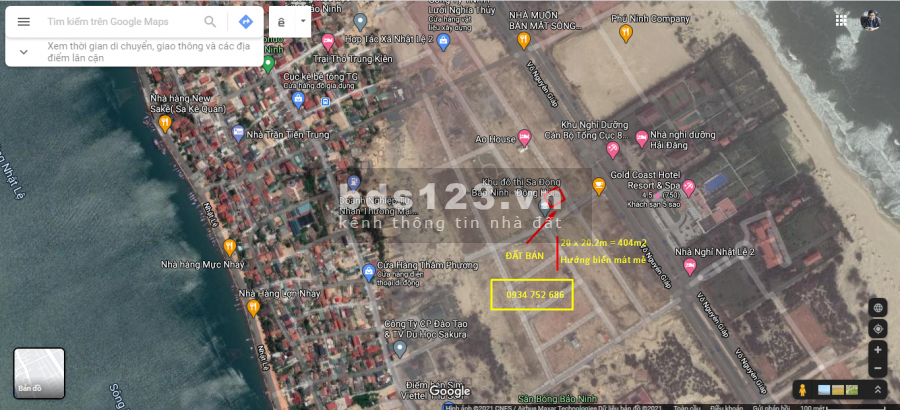 Bán lô đất biệt thự Sa Động 404 m2 - hướng biển, làm việc trực tiếp chủ, giá tốt