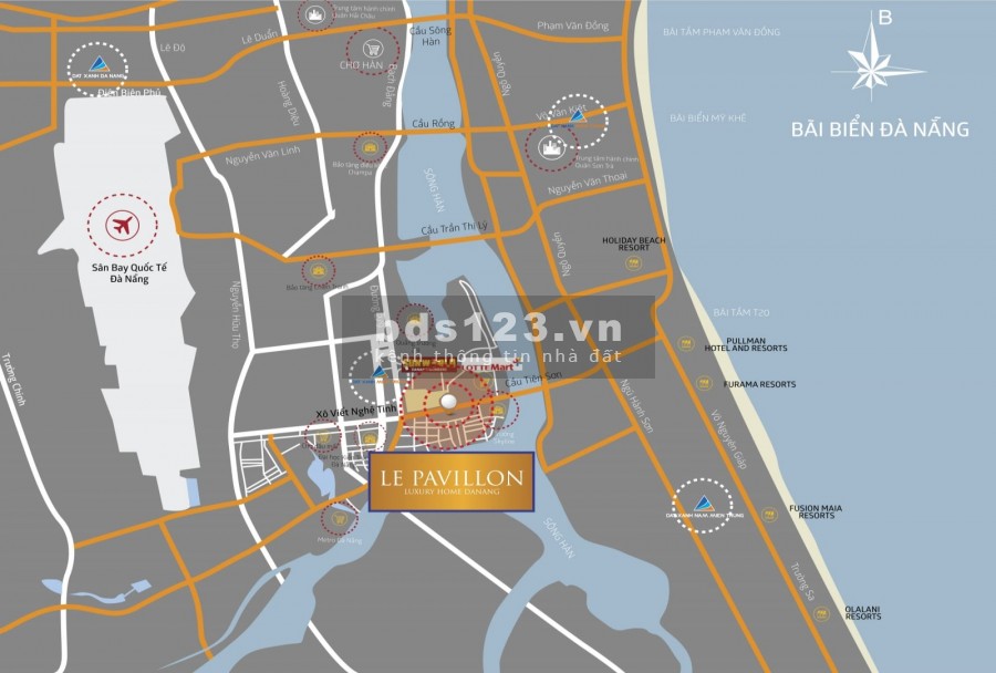 Đất Đà Nẵng cần bán - Khu phố thương mại 6* đầu tiên ngay trung tâm - View Sông Hàn