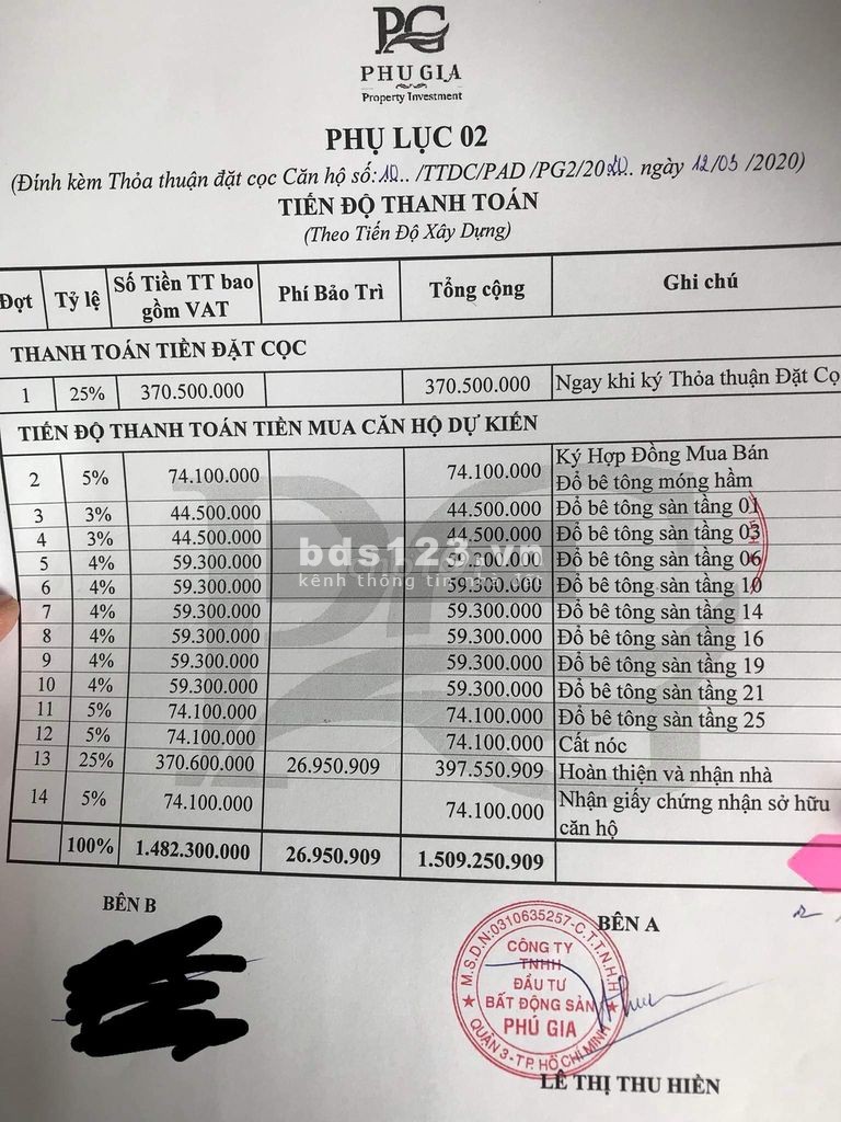 Chính chủ bán sang nhượng căn hộ dự án The Pegasuite 2