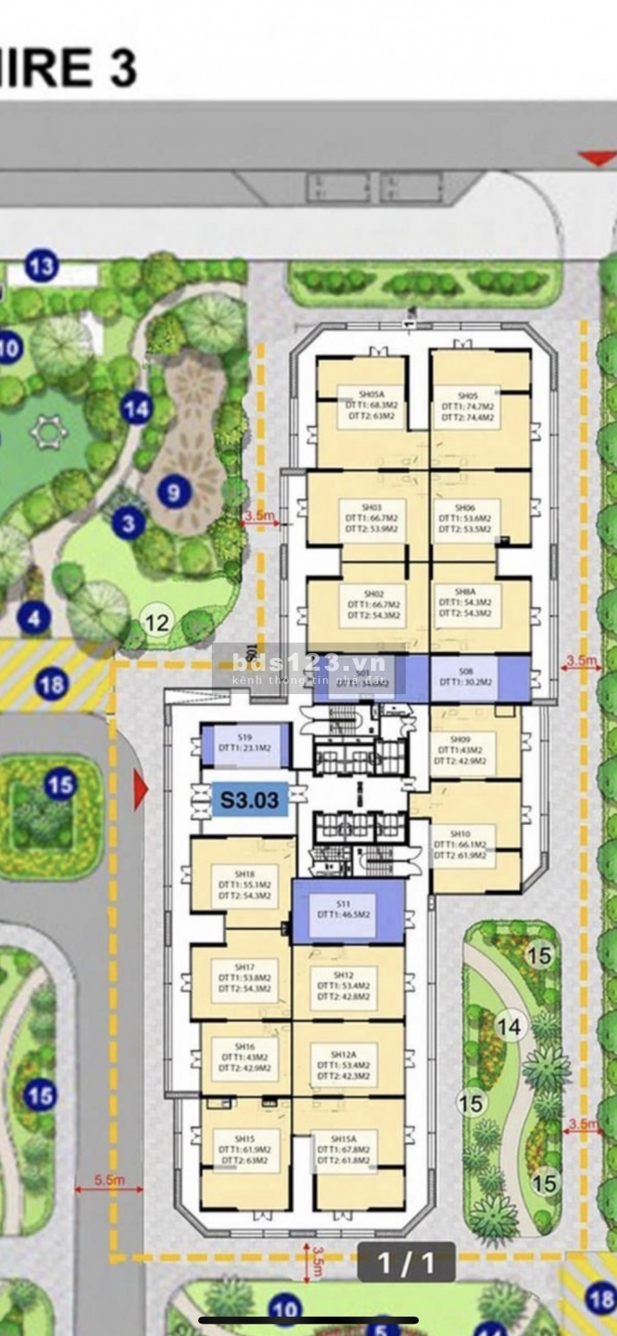 BQL cho thuê shophouse chân đế Vinhomes Smart City giá từ 400 nghìn/m2/tháng.
