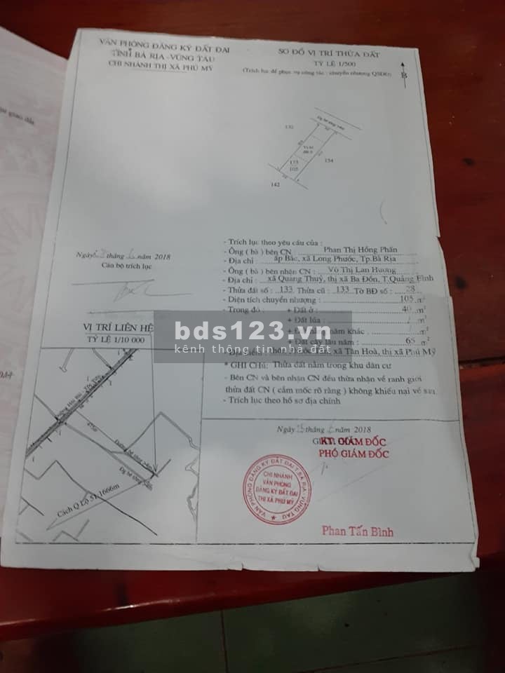 Bán Đất Tân Hòa, Tân Thành Uy Tín Chất Lượng Bà Rịa