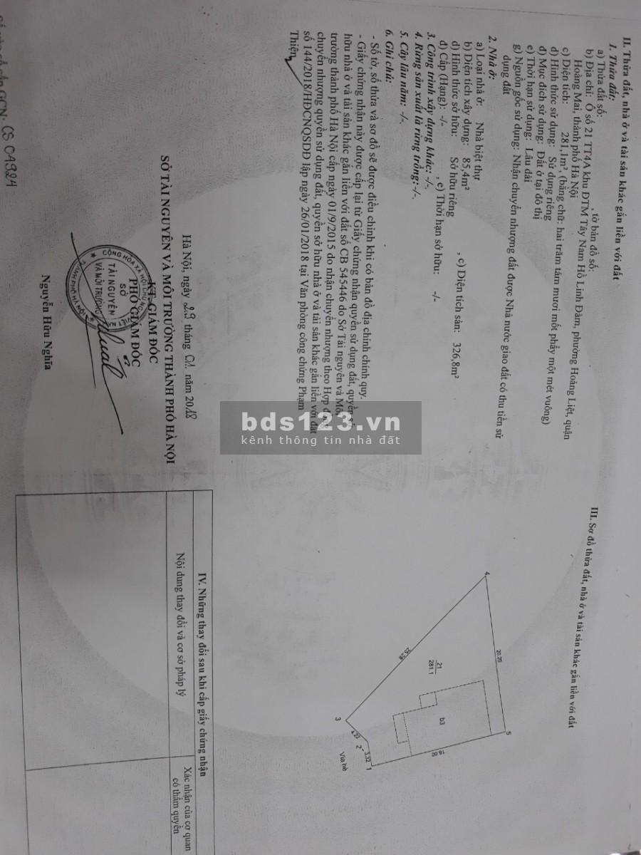 Biệt Thự Tây Nam Linh Đàm 281m, 4 Tầng, MT 7M, Giá 21 Tỷ