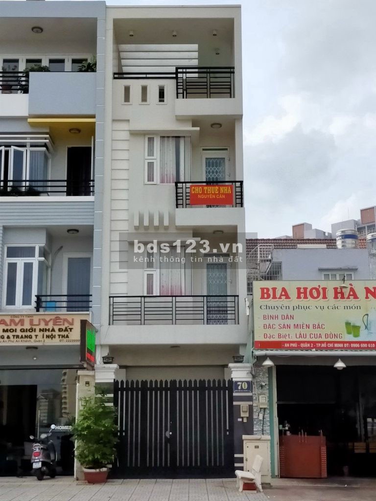 Cho thuê Nhà 250m2 Trệt 3 lầu có chỗ để xe hơi Đường số 9 Bình An Quận 2