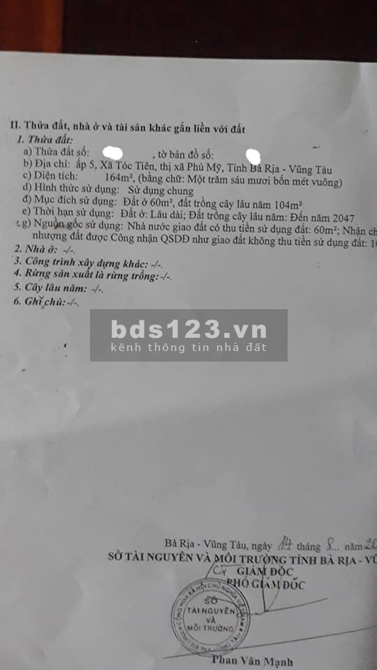 Cần Bán Lô Đất Giá Rẻ Khu Vực Tóc Tiên Uy Tín Bà Rịa Vũng Tàu
