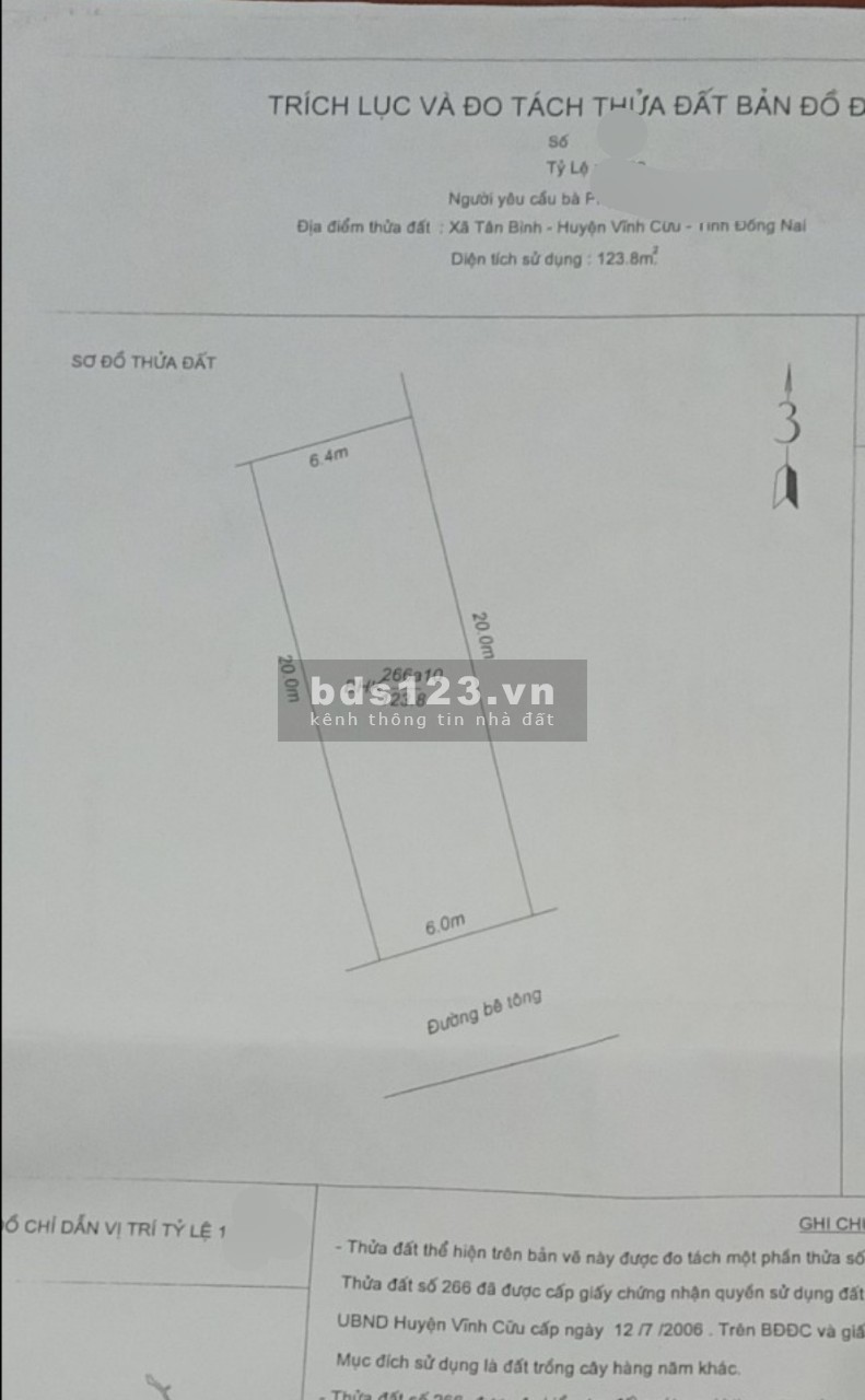 GẤP GẤP Chính chủ cần tiền bán lô đất sạch Tân Bình Vĩnh Cửu