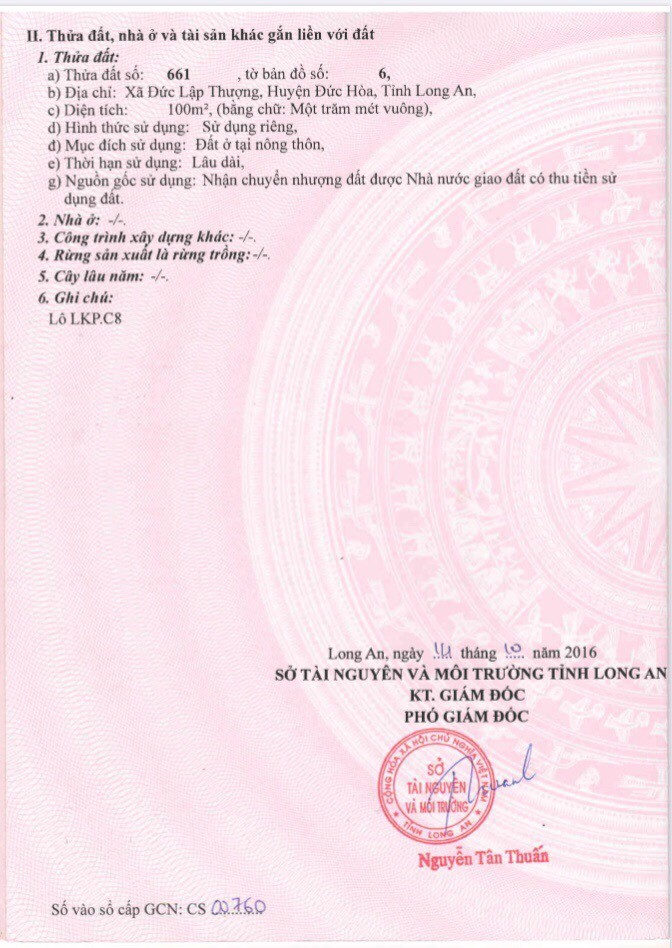 Đất khu dân cư Resco Đức Hòa 3. Mặt tiền đường Vành Đai 4. Đối diện khu công nghiệp Đức Hòa 3