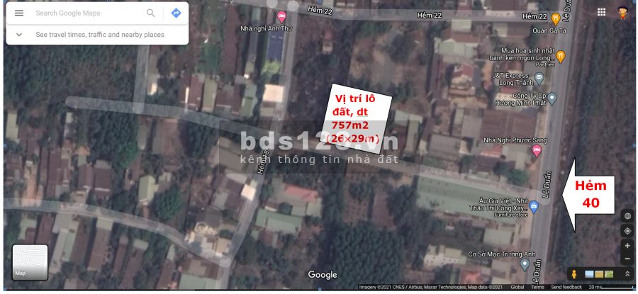 Cho thuê 757m2 đất đường Lê Duẩn (QL51) huyện Long Thành, sát UBND xã An Phước