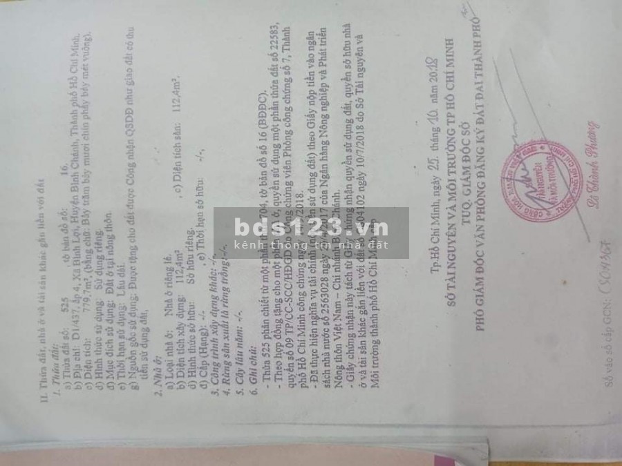 BÁN ĐẤT ĐƯỜNG VƯỜN THƠM, BÌNH CHÁNH