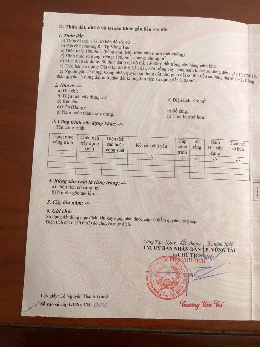 Bán đất hẻm 6m cách đường Nguyễn Thị Minh Khai phường 8 chỉ 15m, dt 180m ngang 6m hướng ĐB