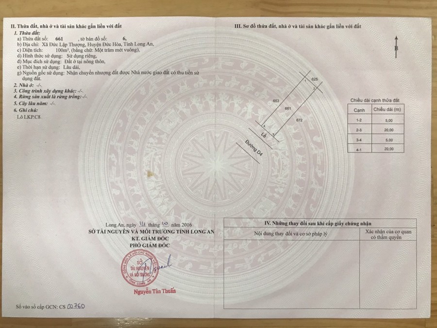 Chính chủ bán lô đất trong KDC Đức Hòa 3