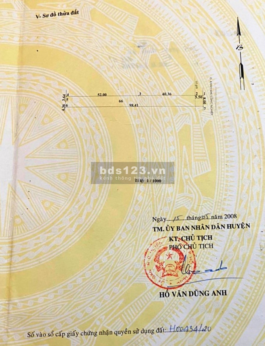 Bán gấp đất sát KCN Tây Bắc Củ Chi. 785m2 (8x98)/ Giá 5 tỷ TL