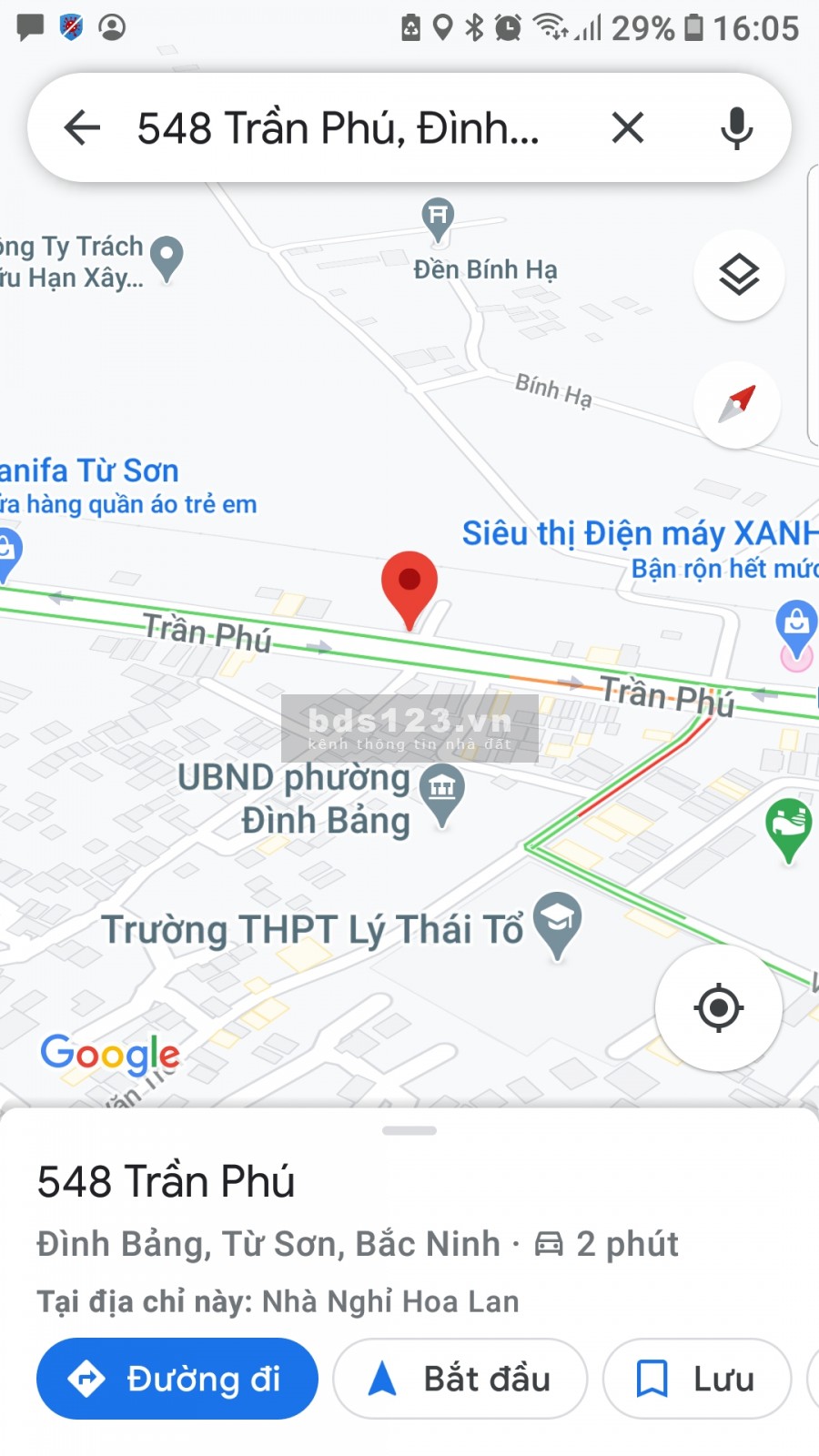 Cho thuê nhà 4 tầng, nằm trên mặt đường quốc lộ 1A (đường Trần Phú, Đình Bảng, Từ Sơn, Bắc Ninh)