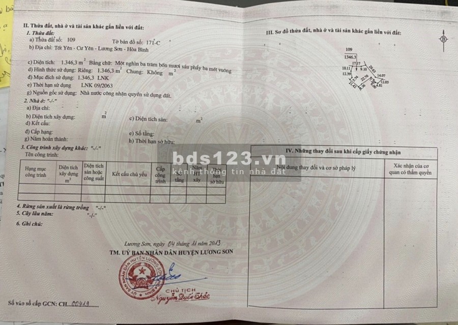 Cần bán gấp lô đất khu vực Yên Cư Lương Sơn, Hoà Bình, dt 4000m2, 100m2 thổ cư, giá 5,6 tỷ