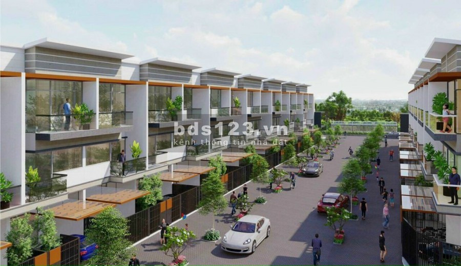 900 triệu (25%) sở hữu nhà phố ven sông liền kề KCN Long Hậu