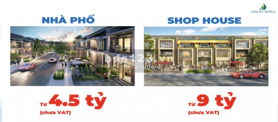 Nhà Phố SHOPHOUSE Gem Sky World Đại Đô Thị Thương mại Giải Trí tại Sân Bay Long Thành LH 0917077752