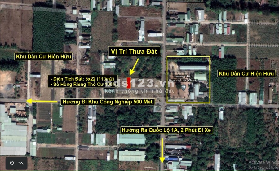 Bán lô đất nền thổ cư 100% liền kề KCN Bàu Xéo. Đối diện trường cấp 2 Huỳnh Túc Kháng.