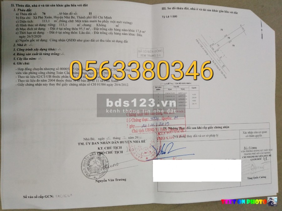 ĐẤT Ở HUỲNH TẤN PHÁT, NHÀ BÈ 113.1 M2 (4X28)