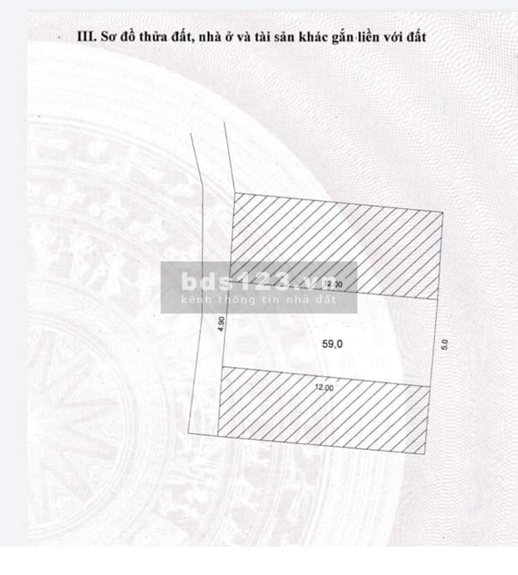 Bán đất: Vuông đét, nở hậu Giải Phóng, Hoàng Mai 59m2, mt 4.9m, giá 3.15 tỷ