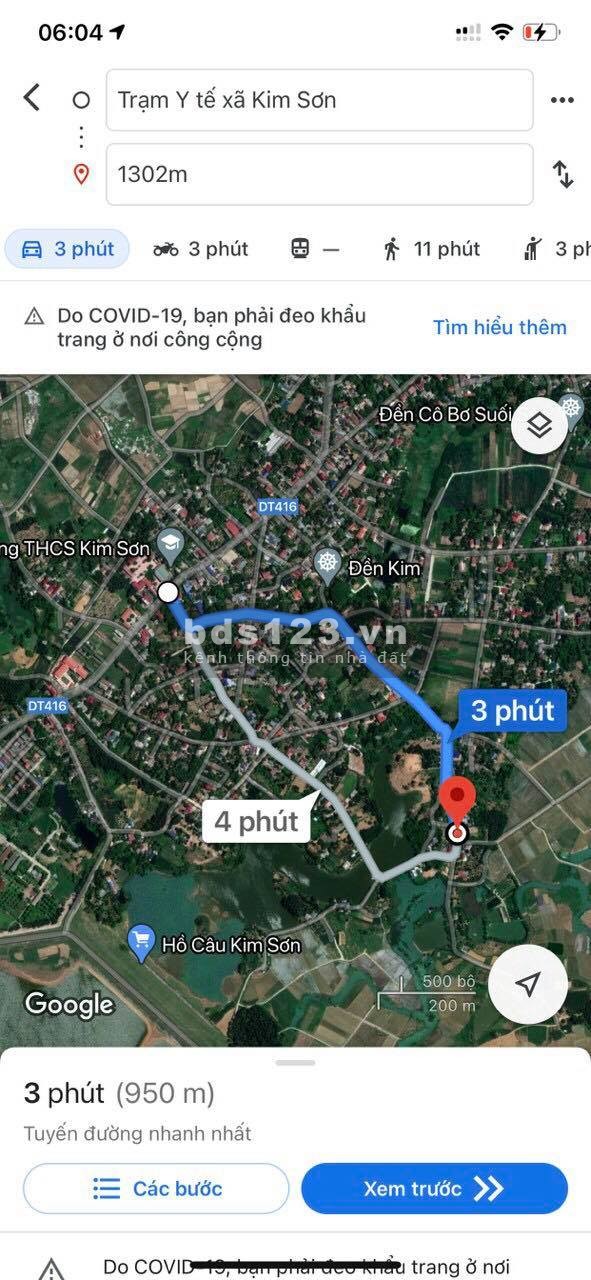 BÁN ĐẤT KIM SƠN SƠN TÂY LÔ GÓC 1302m VIEW CÁNH ĐỒNG