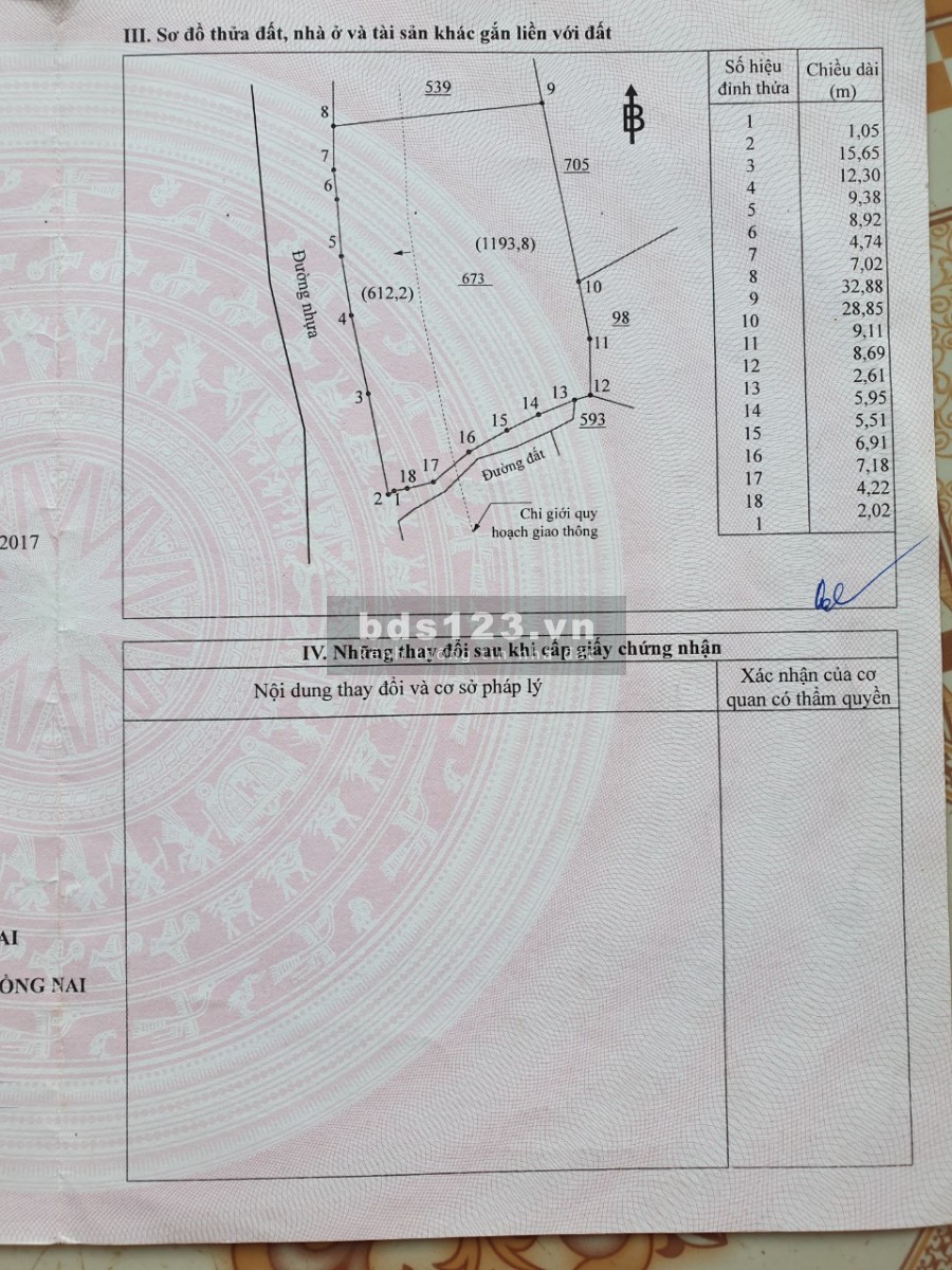 Đất thổ cư Long Khánh, Đồng Nai, sở hữu mặt tiền, có sổ đỏ, cần bán nhanh.