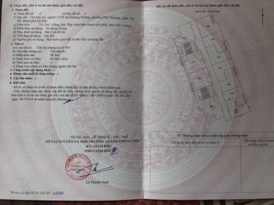 CHÍNH CHỦ CẦN BÁN NHÀ CHUNG CƯ TẠI HÀ NỘI
