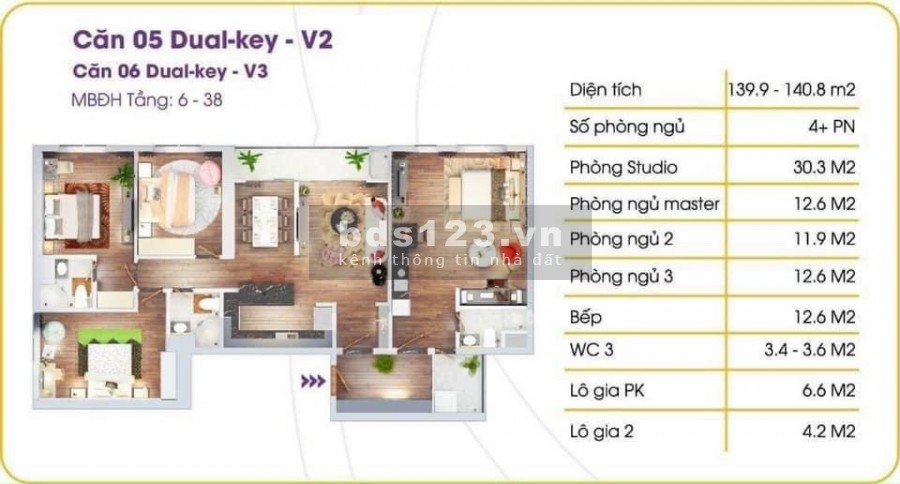 Cần bán căn DualKey Siêu Vip( nhiều tiện ích ) 4PN - 3VS The Terra An Hưng Hà Đông diện tích 140m2