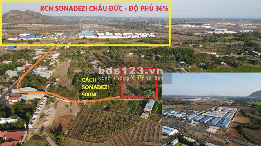 Bán đất xây trọ, 500m2 sổ riêng sát chợ Châu Pha, TT Phú Mỹ