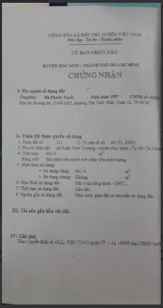 Chính chủ cần bán đất full thổ cư giá rẻ (13.5m x 47.5m) sổ hồng riêng, xã Xuân Thới Thượng, Huyện Hóc Môn giá 2.3 tỷ