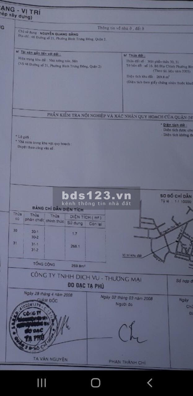 Bán đất tại Đường 21, Quận 2, Hồ Chí Minh diện tích 260,8m2 giá 26 Tỷ