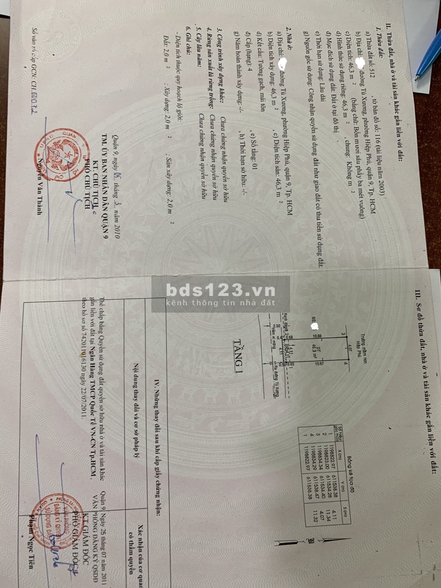 Bán rẻ nhà C4 tại đường Tú Xương, Hiệp Phú, tp Thủ Đức