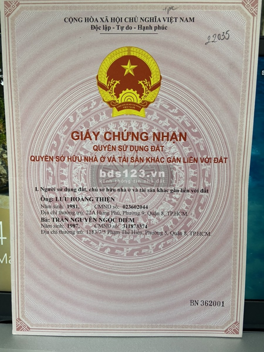 Cần bán nhà 2 mặt tiền đường nội bộ P9Q8 giá 8 tỷ