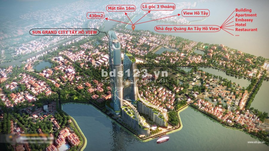 Bán nhà mặt phố Tây Hồ 450m2, MT 20m, HIẾM, GIÁ TRỊ, SINH LỜI CAO
