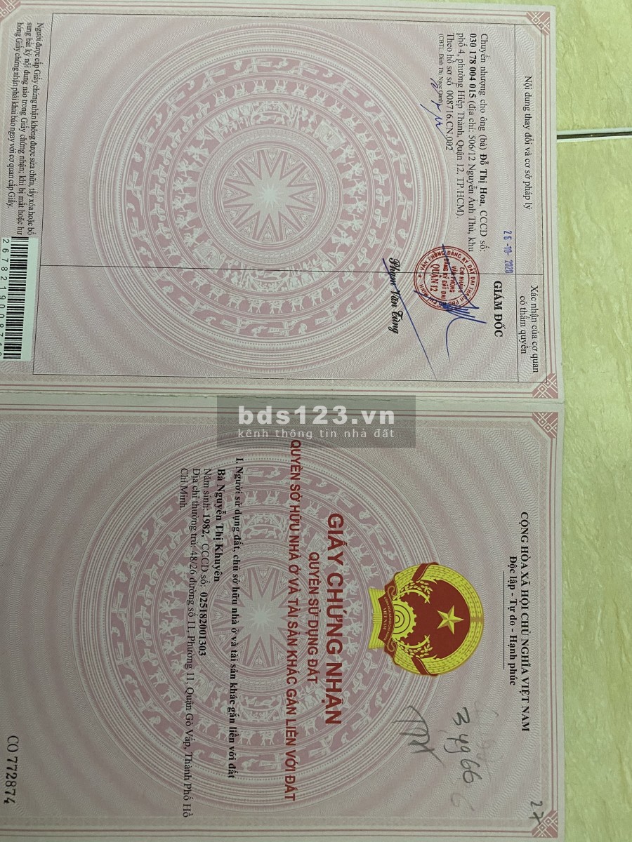 Bán đất đường Nguyễn Văn Quá, Phường Tân Thới Hiệp, Quận 12, Giá 3.1 tỷ (Chính chủ)