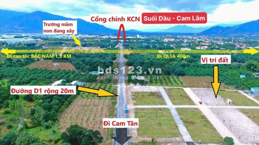 Đất nền KCN Suối Dầu giá đầu tư F0