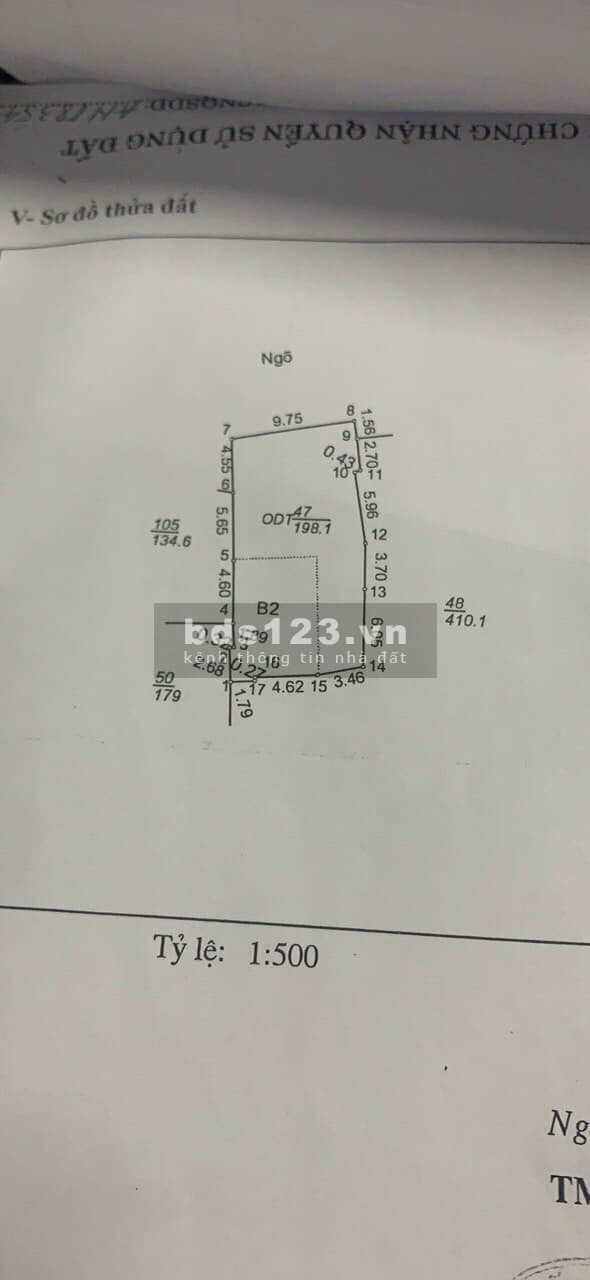 Bán đất phố Cầu Cốn, Ph Trần Hưng Đạo, TP HD 198m2, mt 9.5m, chia lô được, giá tốt