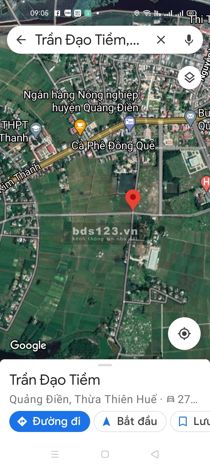 Bán đất tại Trung tâm thị trấn Sịa, huyện Quảng Điền, Huế.