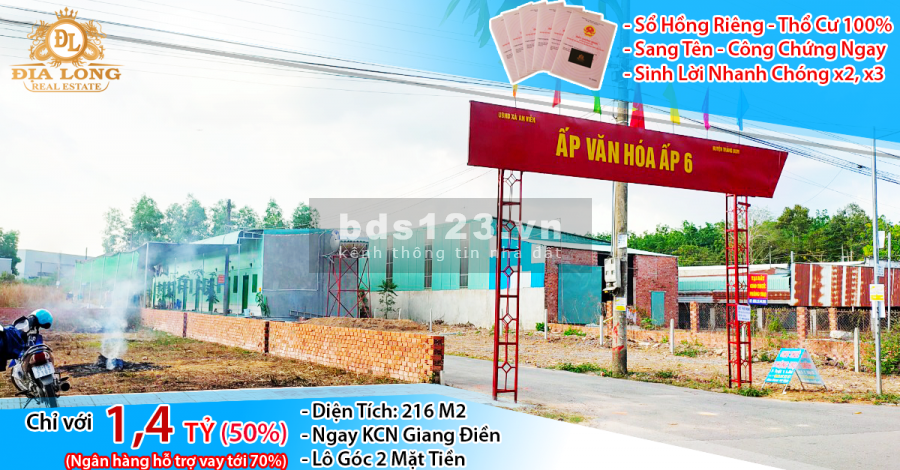 Bán Nhanh Lô Góc KCN Giang Điền KD tốt, hỗ trợ vay tới 70% lh 038.477.1710 Mr.Anh