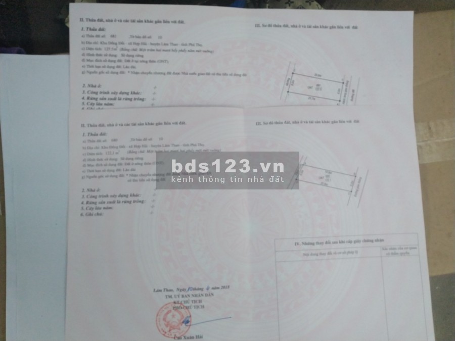 Bán đất băng 2, Khu Vu Tử xã Phùng Nguyên ( Xã Hợp Hải cũ ) cách UBND huyện Lâm Thao 600m hướng đi cầu Phong Châu
