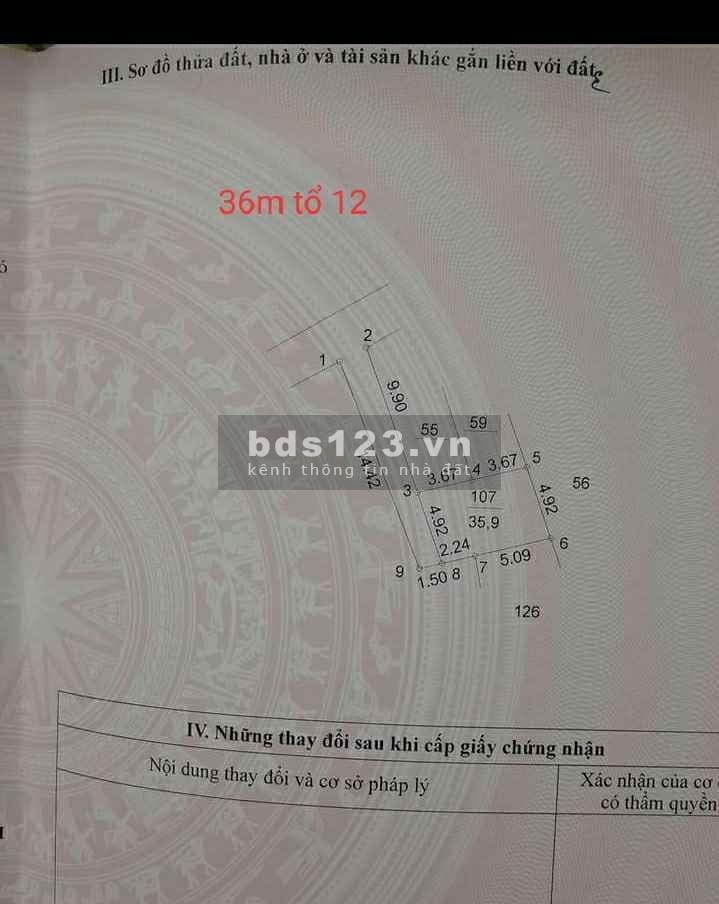 Bán gấp tại tổ 12 yên nghĩa dt 41m2 LH:em toàn 0967108196
