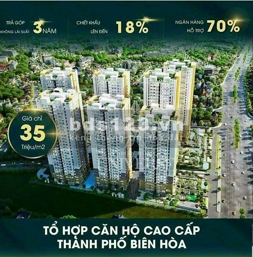 CHỈ 350TR SỞ HỮU CĂN HỘ CAO CẤP NGAY TT TP. BIÊN HÒA, SỔ HỒNG VĨNH VIỄN. CK 3%-22%. LH 0931219386
