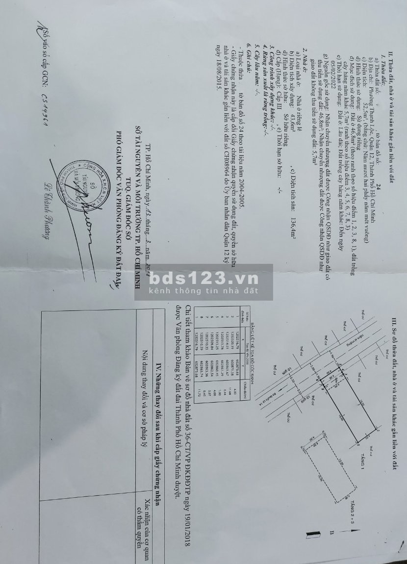 Bán Nhà TL15 Quận 12 53M 4x14 3 Tầng 5PN 3 Tỷ 5
