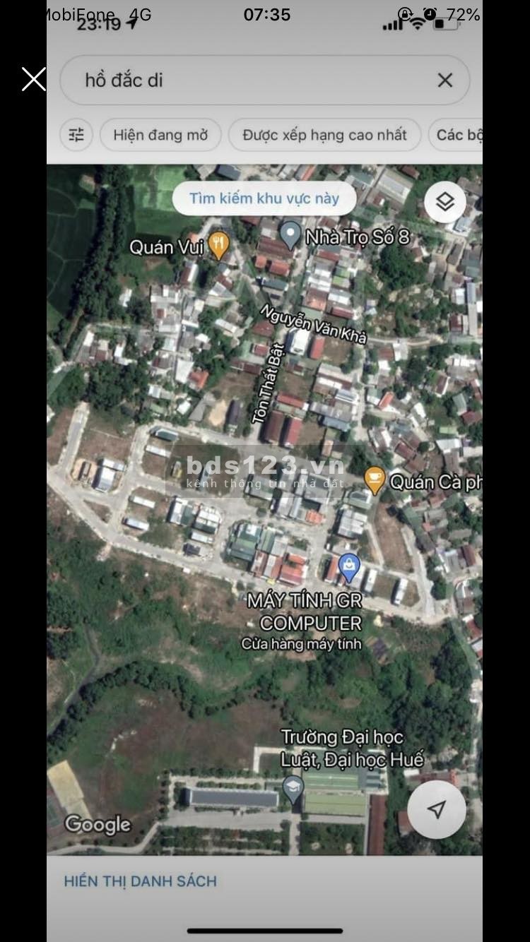 Lô Đất Tiềm Năng KQH - Khu Tái Định Cư Làng Đại Học Huế Mặt Tiền Đường Tôn Thất Bậc