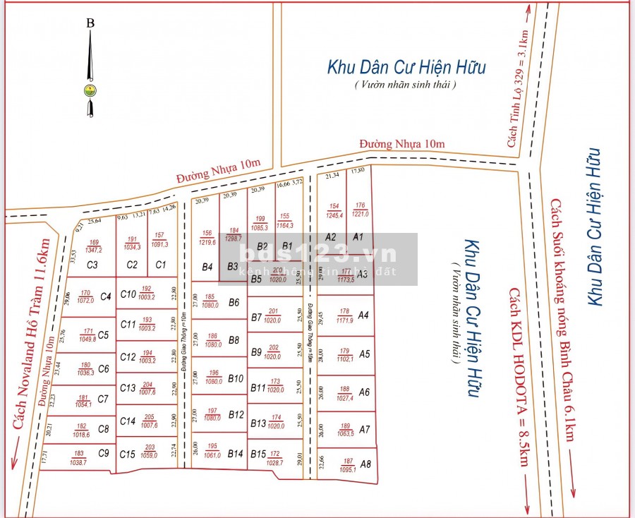 38 LÔ ĐẤT GẦN SUỐI NƯỚC NÓNG BÌNH CHÂU SỔ ĐỎ RIÊNG (thích hợp làm nhà vườn nghĩ dưỡng)