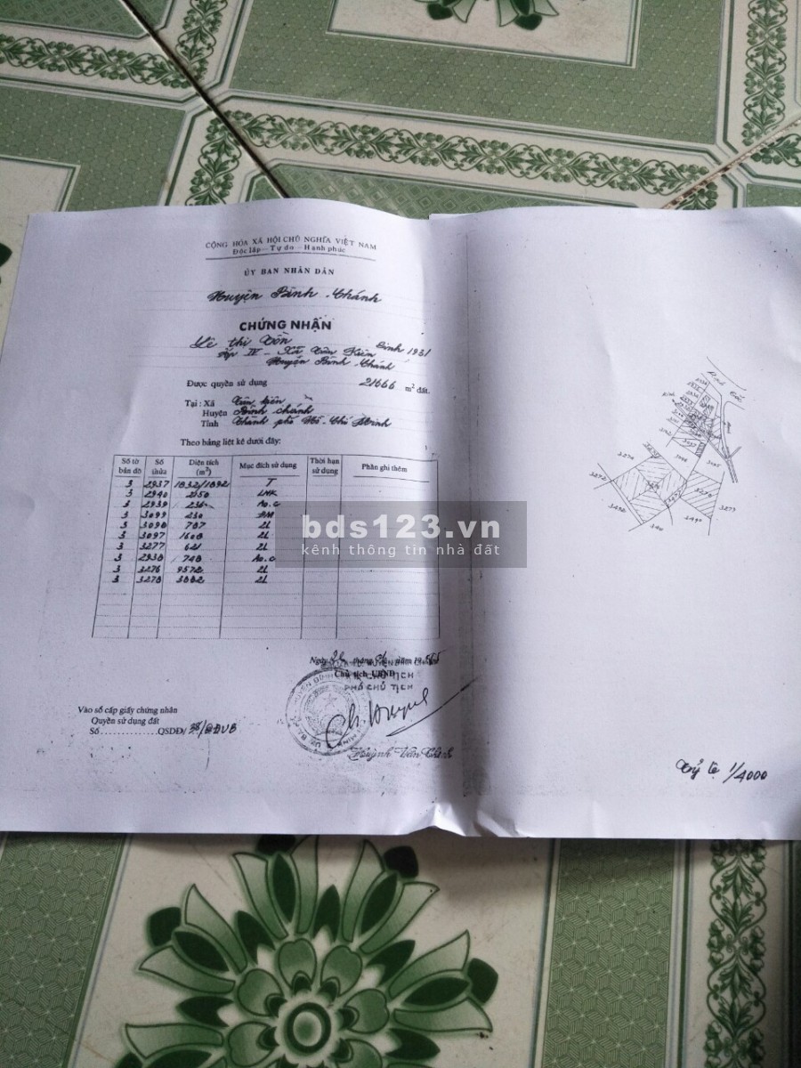 Bán đất Bình Chánh 25000ms tương đương 25 công - Giá 7 Tỷ / 1 công, chấp nhận cho mô giới chào khách