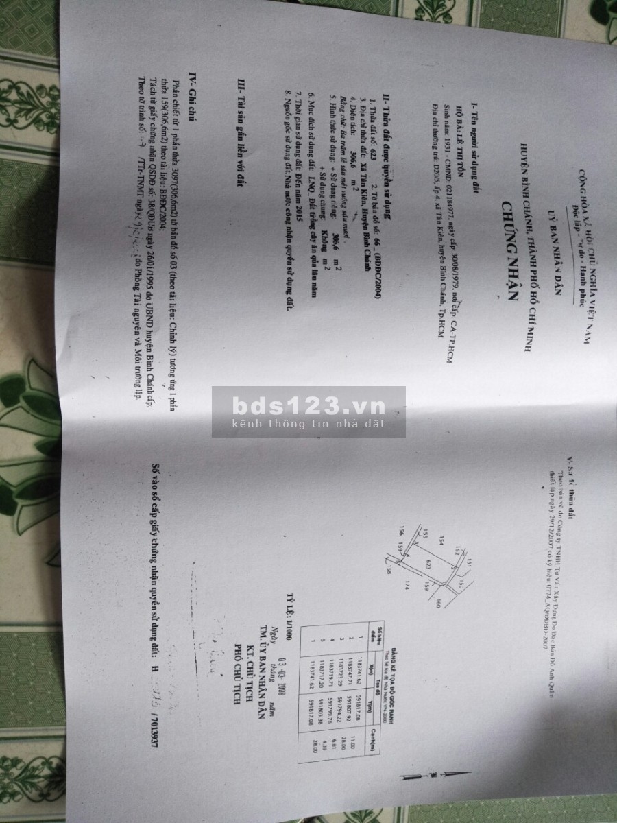 Bán đất Bình Chánh 25000ms tương đương 25 công - Giá 7 Tỷ / 1 công, chấp nhận cho mô giới chào khách