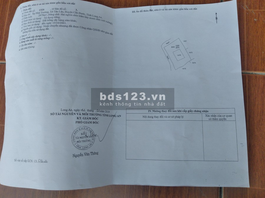 Đất Mặt Tiền Đường Ấp Nhà Trường Tân Lân Cần Đước