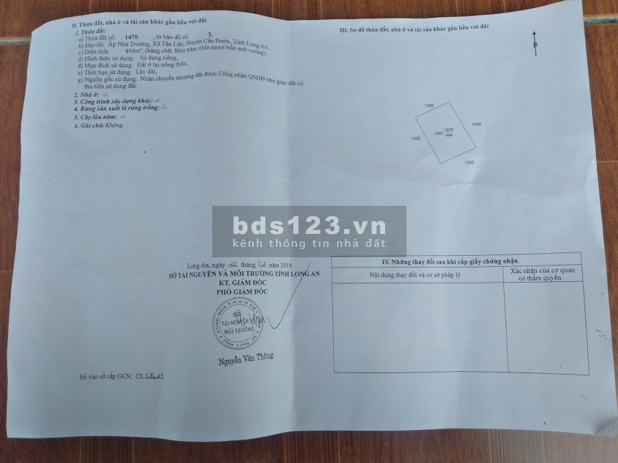 Đất Mặt Tiền Đường Ấp Nhà Trường Tân Lân Cần Đước
