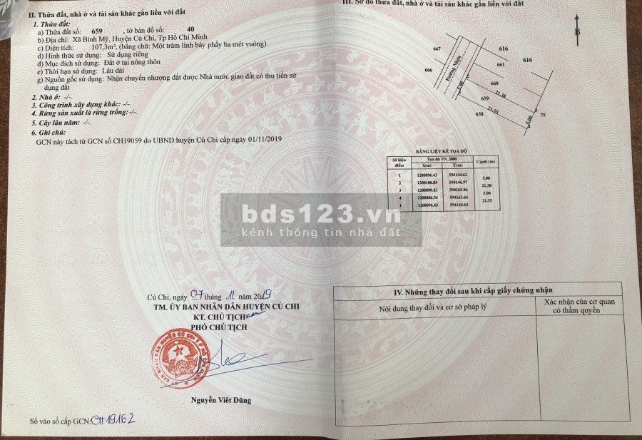 Bán đất nhà ở Bình Mỹ, Củ Chi giá từ 1 tỷ 3 - 1 tỷ 7