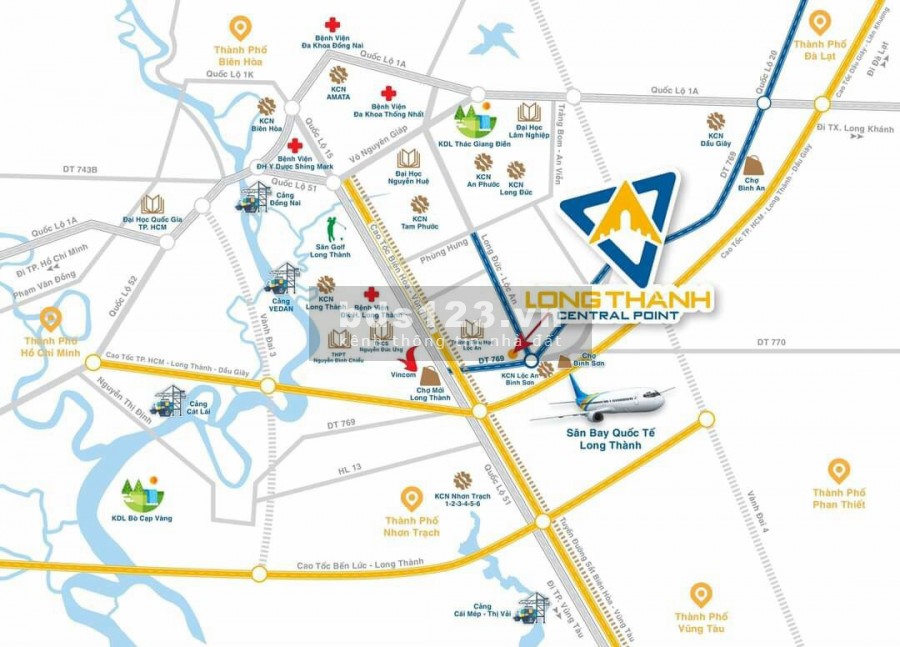 Chỉ 1,8 tỷ, SHR có sẵn từng nền. Dự án Central Point Lộc An đối diện sân bay Long Thành